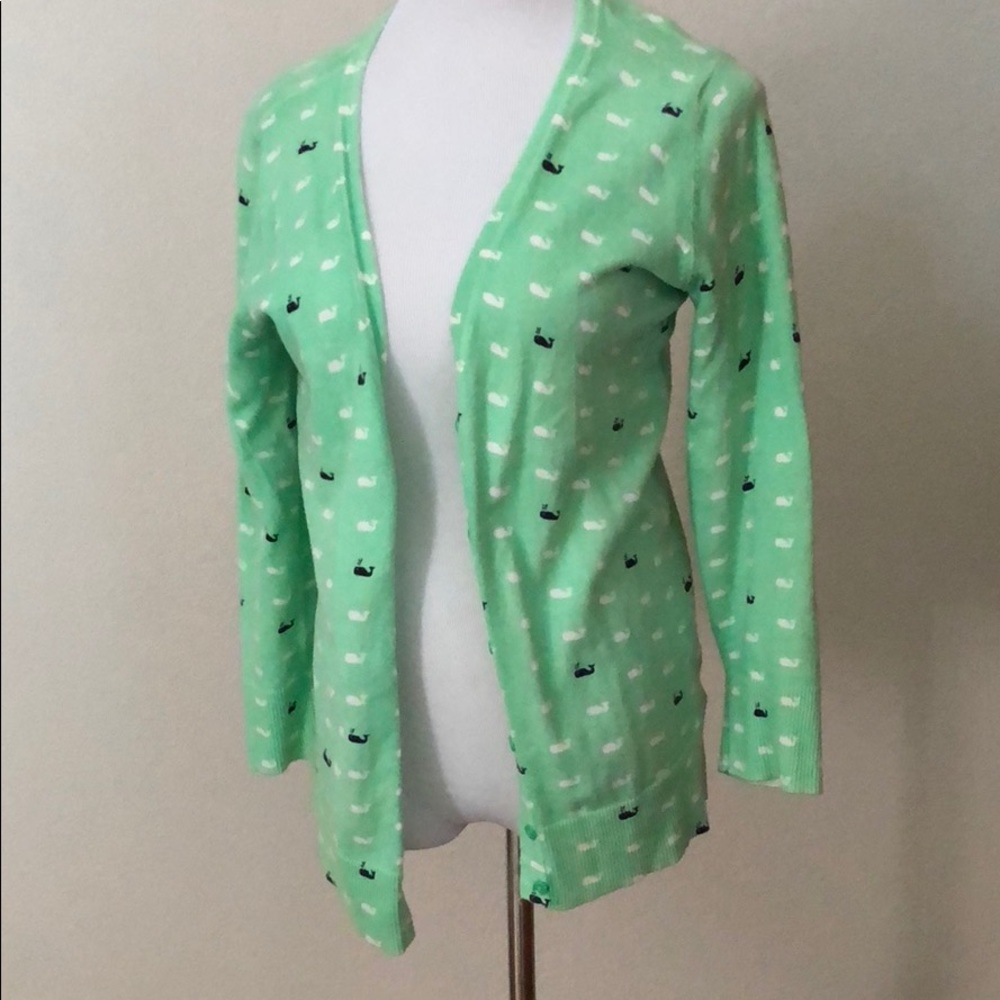 Lightweight Cardigan with Whale print